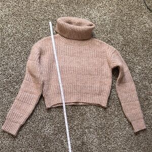 BDG Warm Rose/Blush Colored Cropped Turtleneck